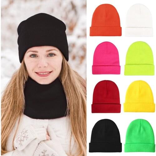Autumn Winter Acrylic Cotton Hair Cap Skullies Hat Women Winter Warm Cable Crochet Knit Hat Beanie Cap Style Skull Trendy Cap