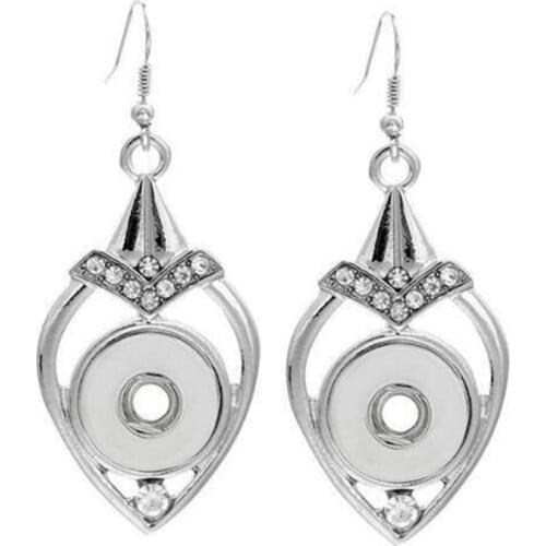 Hot Sale Earring Jewelry 12mm Snaps Button Fashion DIY Charms Silver Plated Design Snaps Earrings Jewelry