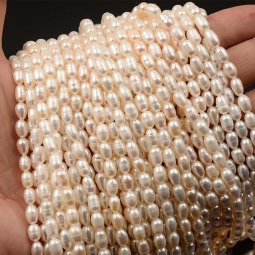 Rice-shaped Freshwater Pearl Loose Beads 35mm For DIY Bracelet Earring Necklace Sewing Crafts Jewelry Accessory
