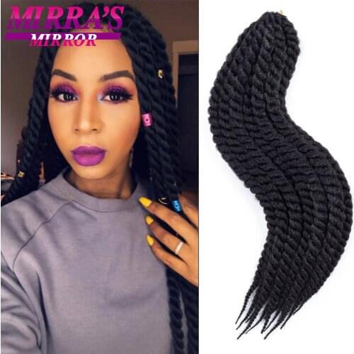 Senegalese Twist Crochet Braiding Hair Havana Twist Crochet Braids 12/18/22 Inch Synthetic Hair Extensions Mirras Mirror