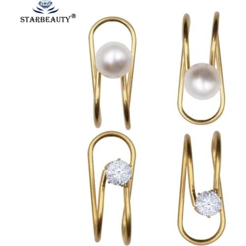 2Pcs/Lot Unisex Summer No piercing Cubic Zirconia Tragus Ear Cuff Clip Earring For Women Fashion Earring