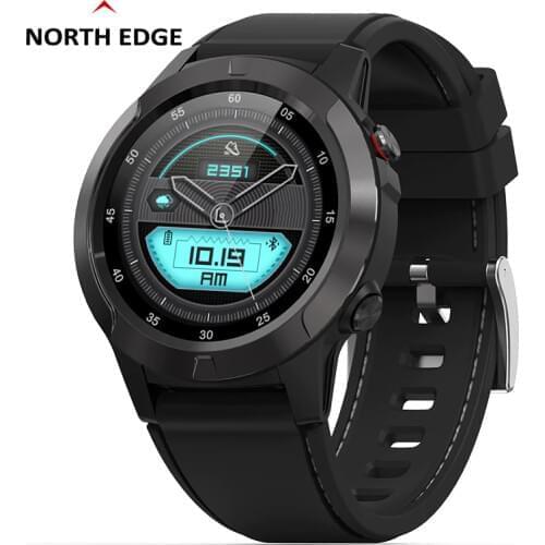 North Edge GPS Men Smart Watch Running Pedometer Sports Smartwatch Heart Rate Blood Pressure Bluetooth Altimeter Compass Clock