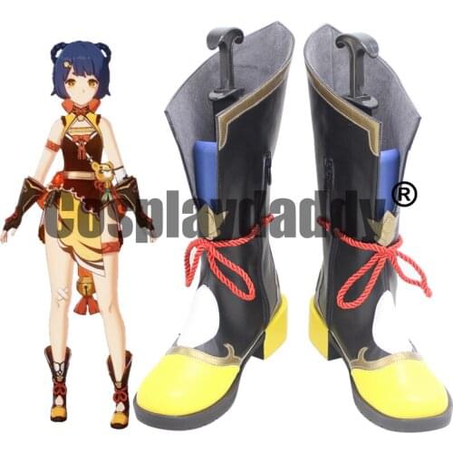 Genshin Impact Liyue Exquisite Delicacy Xiangling Shanrin Cosplay Shoes Boots X002