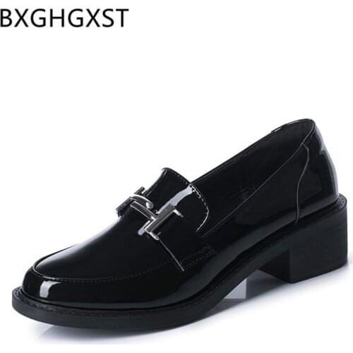 Fashion office shoes women italian heels Patent leather comfortable shoes designer heels black shoes for women ladies high heels