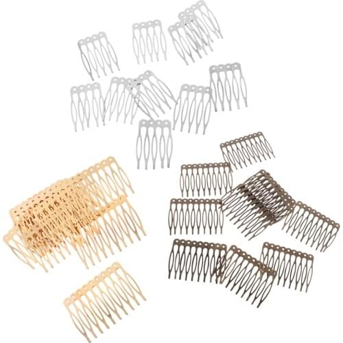 30 Pieces Vintage Blank Metal Hair Comb Clip For Bridal Hair Accessories DIY