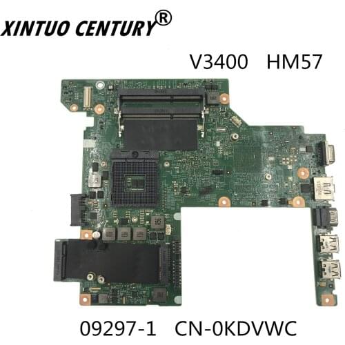 High quality For Dell Vostro 3400 V3400 Laptop motherboard 09297-1 48.4ES11.011 CN-0KDVWC 0KDVWC with HM57 DDR3 100% Fully Test