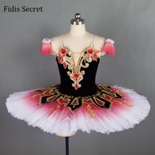 Top Quality Black Classical Pancake Ballet Tutu Dress,Adult Girl Ballerina Professional Dance Competition/Performance Stage Wear
