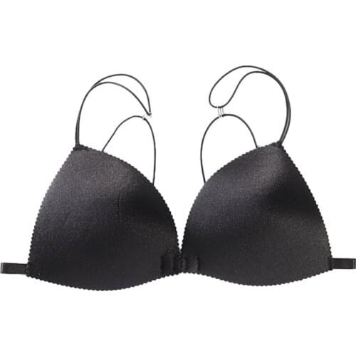 Women Front Buckle Beautiful Back Bra Girls Triangle Cup Wirefree Thin Sexy Smooth Seamless Bralette Freesize Womens clothing
