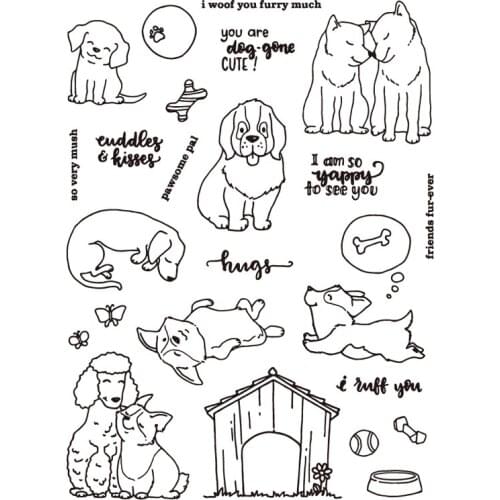 Animals World Lamb Dog Toys Kennel Set Transparent Stamp Clear Stamps for DIY Scrapbooking Paper Cards Making Decorative Crafts