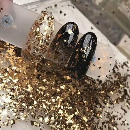 Gold Silver Red Colorful Nail Art Foil Paper Irregular Aluminum Nail Sticker Manicure Glitter Gel Polish Nail Decoration