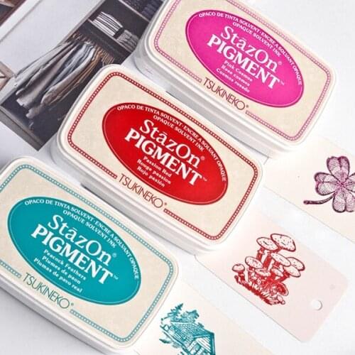 1pc TSUKINEKO Stazon Pigment Inkpad Quick Dry Ink Cardmaking Stamp DIY Tools Decorative Scrapbook Journal