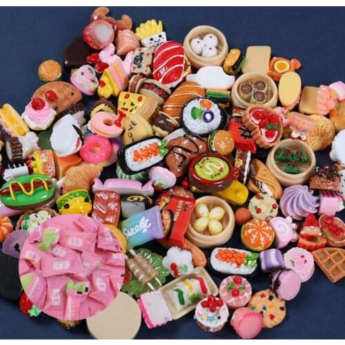10pcs Non-repetitive Miniature Food Play Blind Box Blind Bag Resin DIY Food