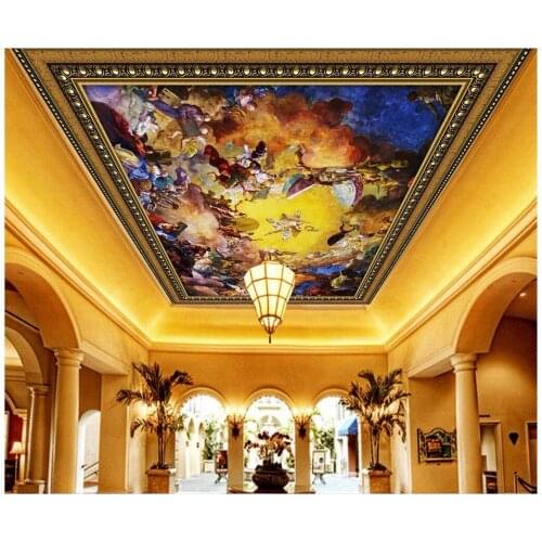 3d wallpaper custom photo European court style church angels ceiling murals 3d wall murals wallpaper for walls 3 d print fabric