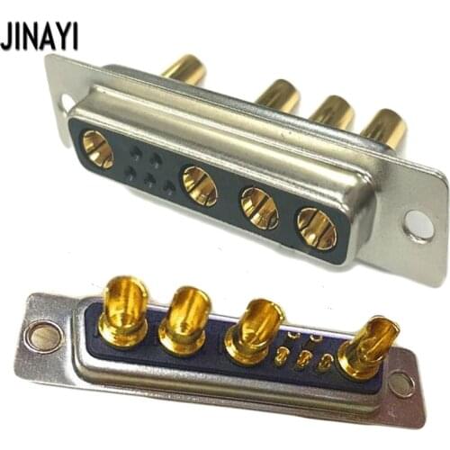 5pcs Gold-plated D-SUB 9W4 DB 9 pin Female Male Hybrid Power Supply Welding Adapter Connector 40A 30A