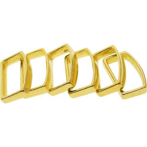6Pcs/set Leathercraft Hardware Brass Belt Loop ,Solid Brass Strap Loop/Keeper, 40mm