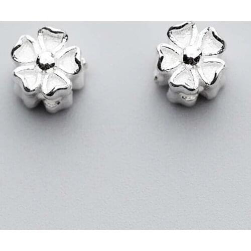 925 Sterling Silver Pretty Flower Spacer Beads DIY Women Jewelry Making Findings 6x5mm Decoration Earrings Bracelets Charm Beads