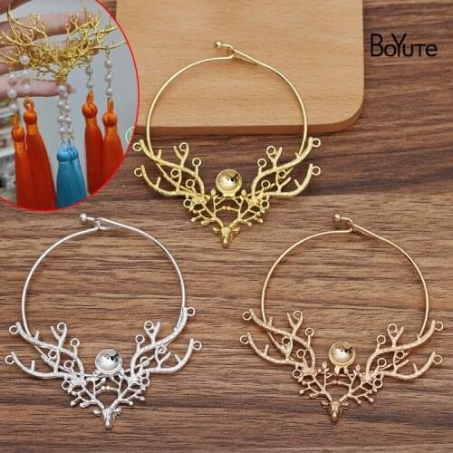 BoYuTe (5 Pieces/Lot) 72*42MM Alloy Deer Welding 64*1.4MM Brass Bracelet Diy Jewelry Accessories Material