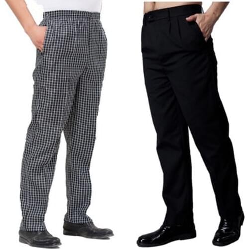 Newest style Chef pants autumn and winter chefs zebra trousers overalls striped trousers plaid trousers the kitchen men 6 kinds