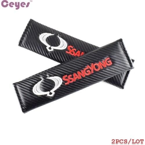 Ceyes Excellent Car Emblems Accessories Car Styling Fit For Ssangyong Rexton Kyron Korando Auto Seat Belt Cover Car-Styling 2pcs