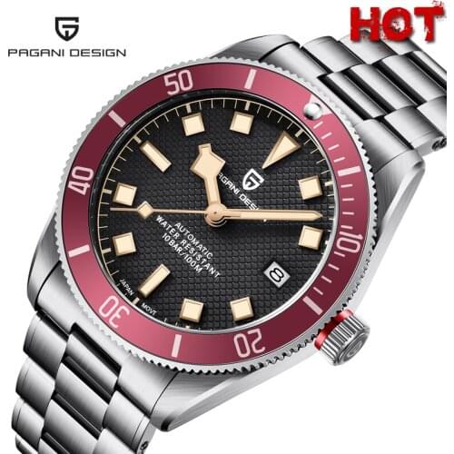 NEW PAGANI DESIGN Black Mens Watches 2021 Brand Luxury Mechanical Watch Men Wristwatch 100M Waterproof Luminous Stainless Steel