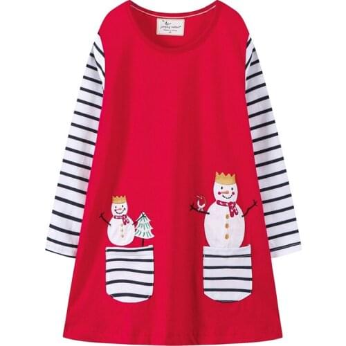 Jumping meters European American Button Dress Brand Childrens Clothing Autumn New Cotton Corduroy Girls Long-Sleeved Dress