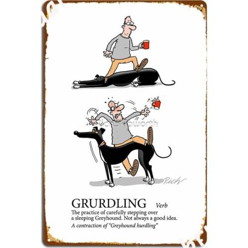 Greyhound Glossary Grurdling Poster Metal Plaque Garage Decoration Create Cinema Living Room Cave Pub Tin Sign Posters