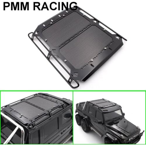 1set Metal roof rack with carbon fiber board For 1/10 RC Crawler Car Traxxas TRX6 Benz G63 Top shelf Upgrade parts Accessories
