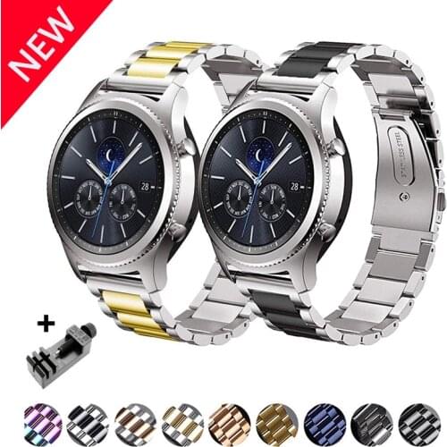 Metal Strap for Samsung Galaxy Watch 46mm/Active 2 42mm/Huawei Watch GT GT2/Amazfit GTR Stainless Steel Strap for 22mm 20mm Band
