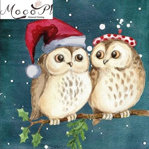 Cartoon,Owl,Diamond painting,Animal,Christmas,Full,Diamond Embroidery,Round/Square,Cross Stitch,Needlework,Mosaic,Gift,Decor,Art