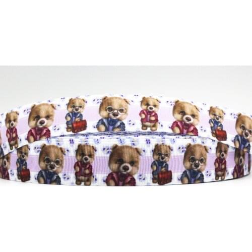 Ordinary Quality Cute Bear Pattern Printed Ribbon 25/75mm Grosgrain Ribbons DIY Bows Gift Wrapping Decoration Webbing