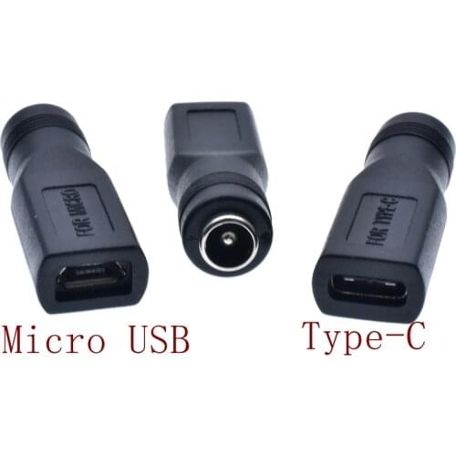 5V DC 5.5 * 2.1 mm Power Jack To USB 3.1 Type C USB-C Type-c Female 5.5mm *2.1mm Micro USB Female DC Power Connector Adapter