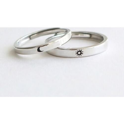 Sun Moon Ring Simple Opening Adjustable Couple Ring Men Women Minimalist Sun Moon Ring Wedding Engagement Jewelry Accessories