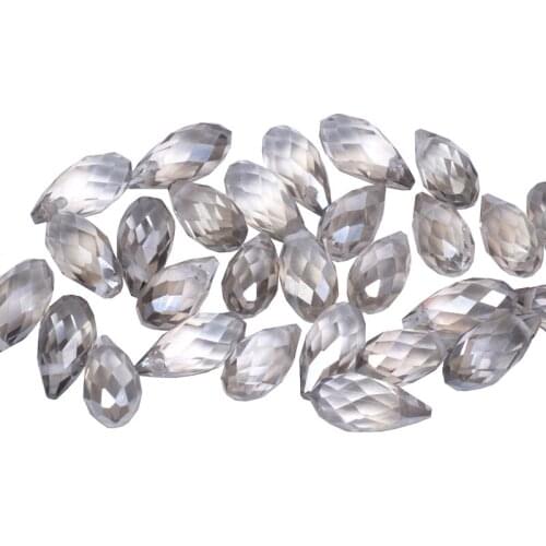Gray Crystal Glass Waterdrop Crystal beads Teardrop Beads Briolette Crystal Jewelry Loose Beads DIY
