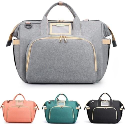2021 New Foldable Diaper Bag Baby Crib Multifunctional Portable Large Capacity Matenity Bag For Travel Hooks Hang On Stroller