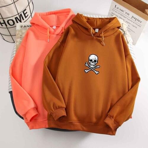 Brown Hoodie Womens Hoodie Skeleton Sweatshirt Skull Long Sleeve Gothic Clothes Casual Loose Jacket Punk Winter Harajuku Top
