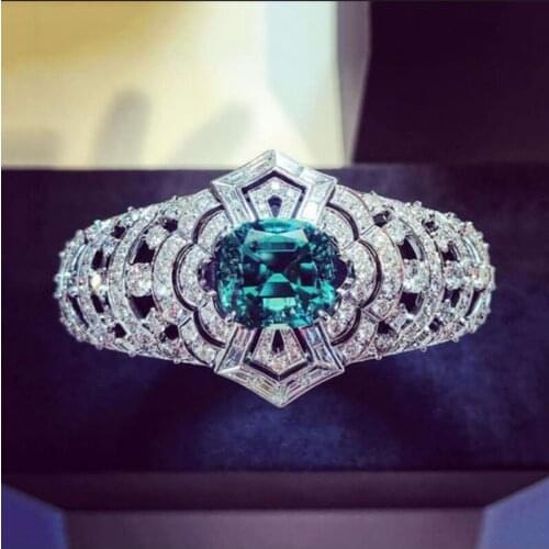 Crown Green Zircon Stone Rings for Women Silver Color Cubic Zirconia Rings Luxury Wedding Engagement Jewelry Anniversary Gifts