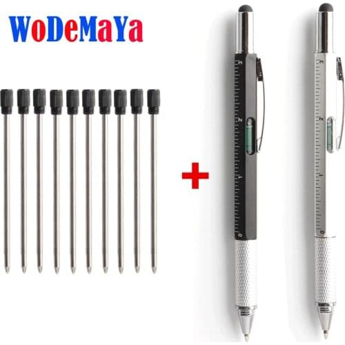 1+10/Set Multifunctional Pen Screwdriver Ballpoint Pen Touch Screen Gift Tool School Office Supplies Stationery 6 In 1 Pens