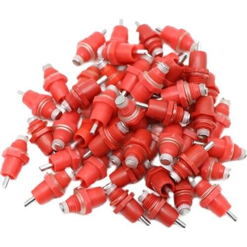 100 Pcs Chicken Spring Type Red Nipple Drinker Automatic Waters Poultry Beak Touch Drinking Fountain Mouth Farm Attachment