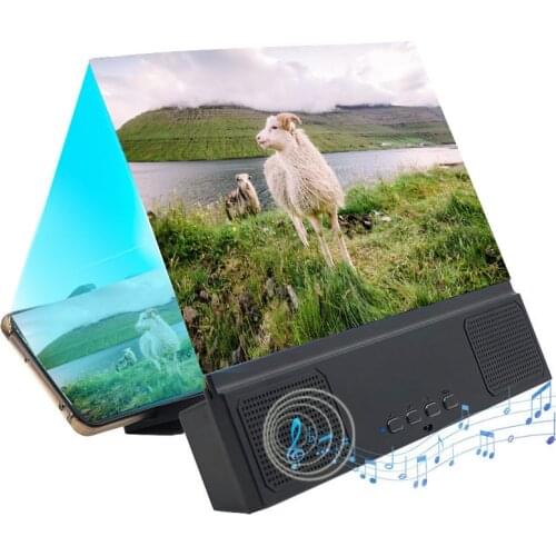 12inch 3D Screen Magnifier Movies Screen Amplifier Mobile Phone Magnifying With Bluetooth Speaker Phone Holder loupe ecran