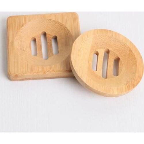 200PCS Natural Bamboo Soap Dish Simple Bamboo Soap Holder Rack Plate Tray Bathroom Soap Holder Case 3 Styles For you choose