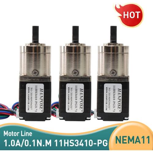 3pcs Stepper Motor Nema 11 4-lead 28x34mm motor Extruder Gear Stepper Motor Ratio 5.18:1 3.71:1 19: 1Planetary Gearbox