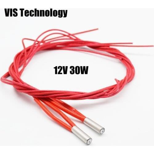 5pcs Ceramic Cartridge Heater 6*20 mm 12/24V 30W 1 meter wire for hotend extruder Reprap 3D printer parts Makerbot Kossel Delta