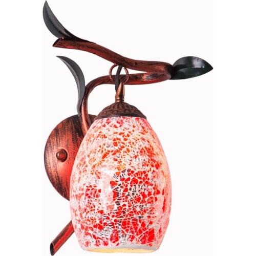 American Country Rustic mosaic Style Bedroom Bedsides Wall Lamp Retro Design Colorful Tiffany Living Room Corridor Wall Lighting