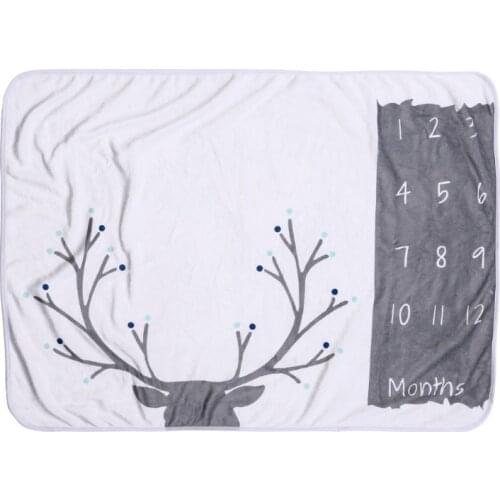Baby Milestone Blanket Baby Photography Props Blanket Newborn 12 Monthly Photo Props Elk Background Blanket for Shooting