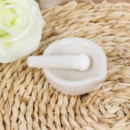 Porcelain Mortar and Pestle Spice Herb Grinder Mixing Grinding Bowl Crusher Set