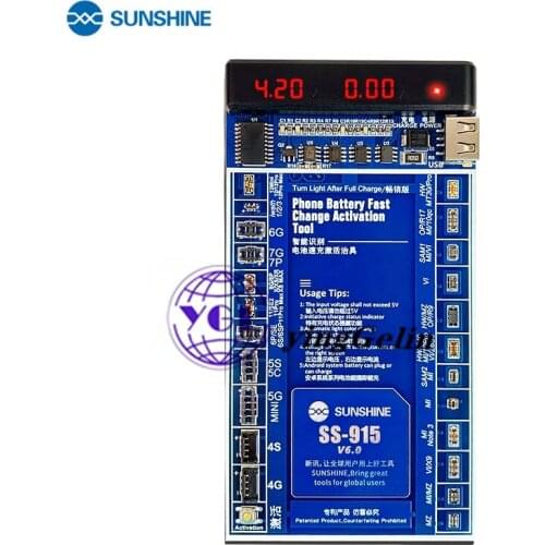 Sunshine SS-915 V6.0 Battery charging activation tool for iPhone 12 12 pro 12 pro max Android phone Activation board Detector