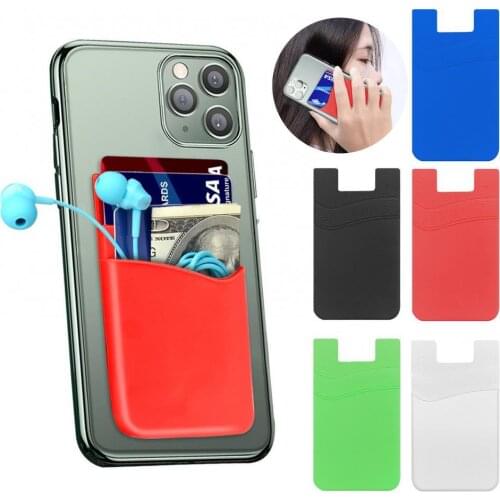 Adhesive Silicone Phone Back Cover Credit Card Purse Pocket Smartphone Accessory Sticker Universal Wallet Case Card Holder