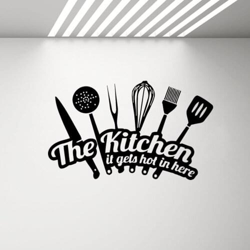 Kitchen Wall Vinyl Decal Cutlery Stickers Removable Kitchen Wall Decor Art Muraux Home Decoration Accessories Dining Room D916