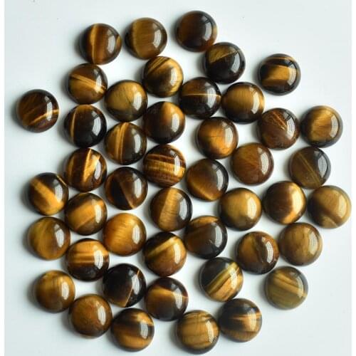 2020 Fashion natural tiger eye stone 12mm round shape CABOCHON beads for jewelry accessories making free Wholesale 50pcs/lot