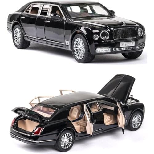 Simulation 1:24 Mushang Extended Version with Sound and Light Open Doors Childrens Toy Alloy Car Model